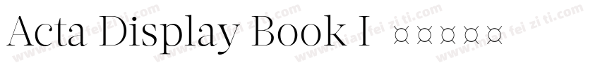 Acta Display Book I字体转换